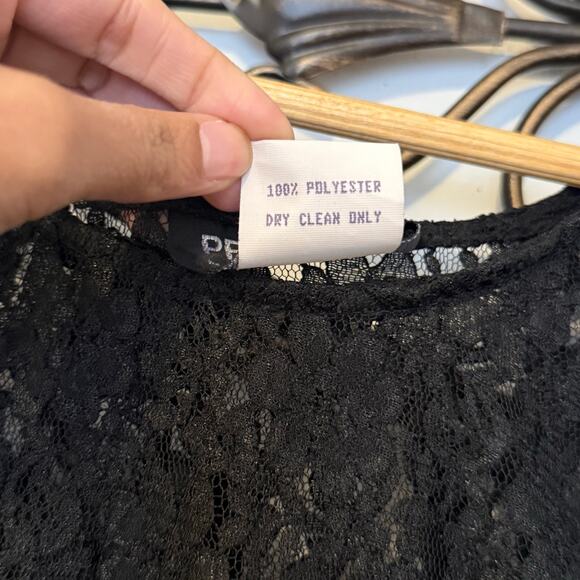 Vtg 90s Petite Jazz Floral Lace Whimsigoth Gothic Romantic Midi Dress, Medium - Picture 11 of 11